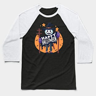 Happy Halloween Scarecrow Baseball T-Shirt